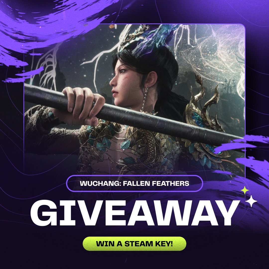🎉 GIVEAWAY ALERT! 🎉 You voted, and #Wuchang: Fallen Feathers came out on top in yesterday’s poll! 
Now it's time to win a key for this dark and epic Soulslike adventure!
To enter:
🔁 Follow us, Like this post &amp; Retweet
✍️ Comment your favorite Soulslike game!
#giveaway