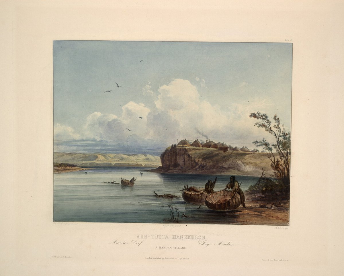 KarlBodmer's tweet image. A Mandan village, plate 16 from Volume 1 of &apos;Travels in the Interior of North America&apos; wikiart.org/en/karl-bodmer…