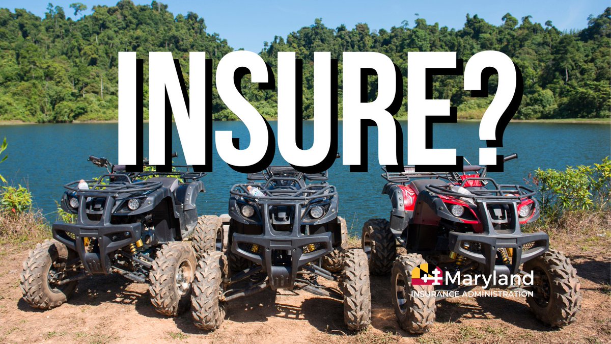Did you know an ATV, UTV, or golf cart is not covered by your homeowners insurance unless it is SOLELY used to maintain the insured property or is used by someone with a disability? For more information please visit: insurance.maryland.gov/Consumer/Docum… #MDInsurance #ATV