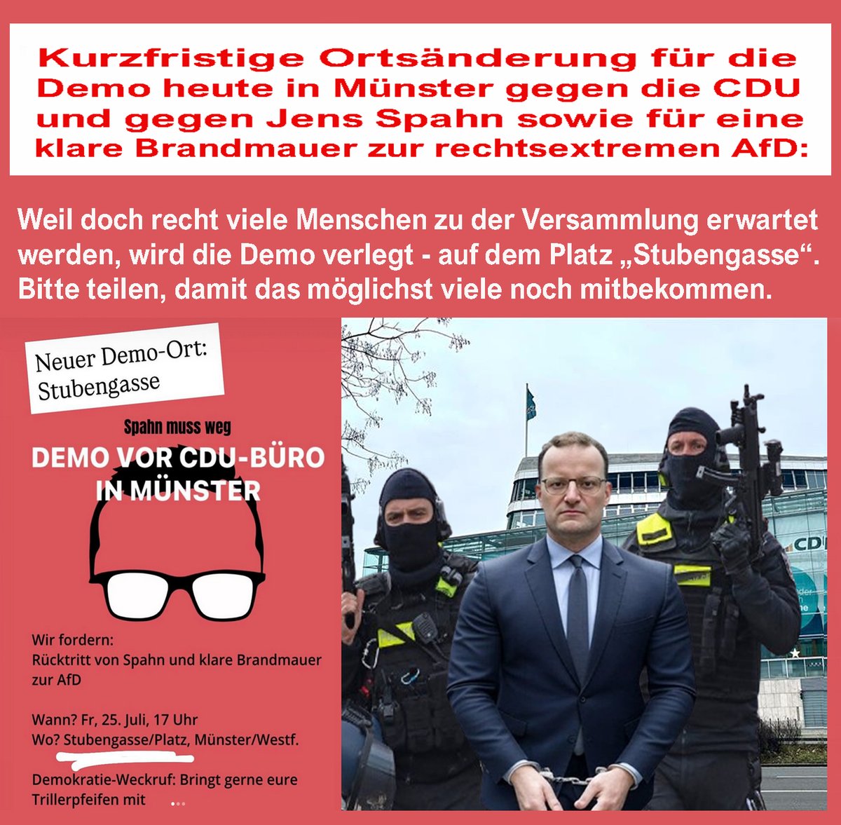 Muenstertube's tweet image. #SpahnRücktritt #Münster #Spahn #noAfD #SpahnUntersuchungsausschuss @promsgegennazis