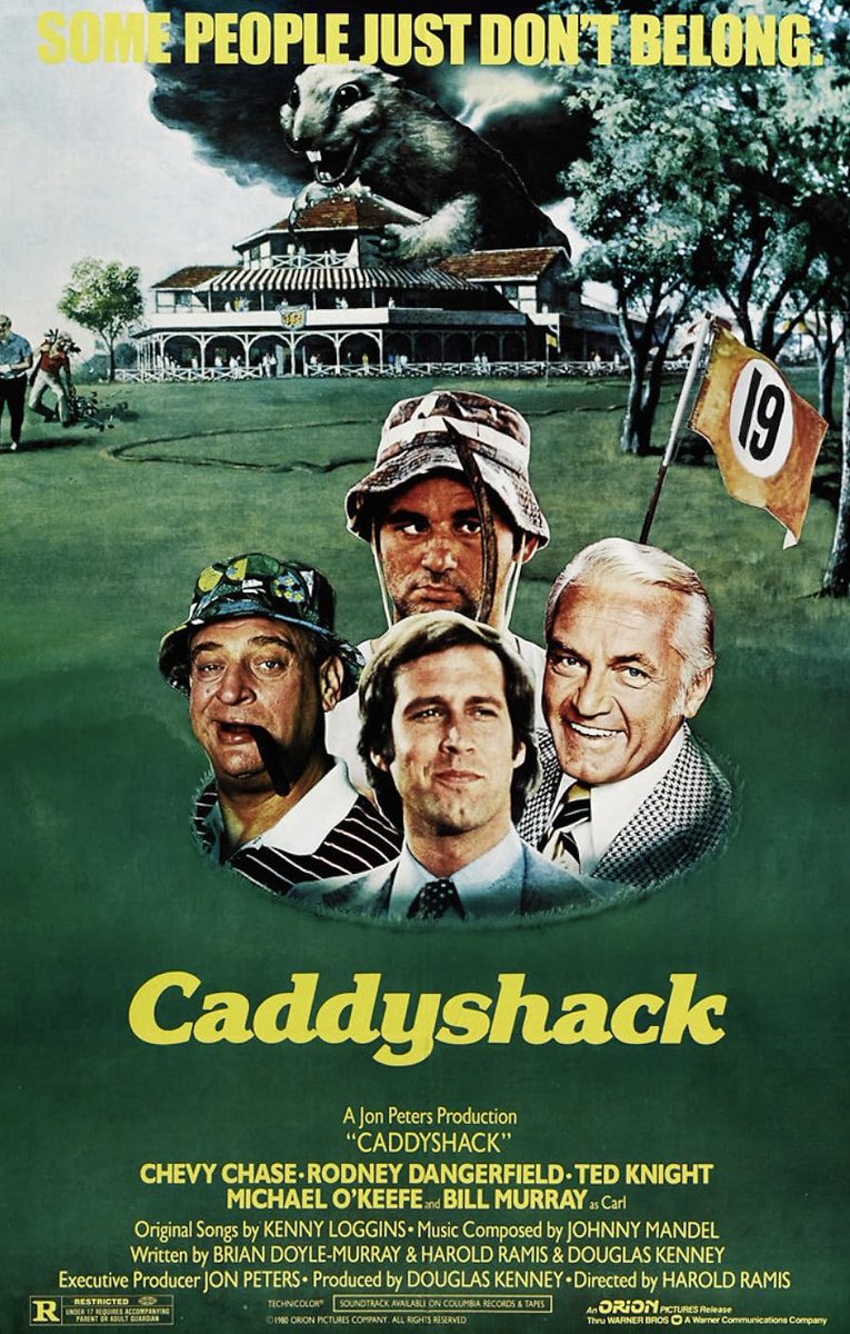 BatQuinn5801's tweet image. Happy 45th anniversary to Caddyshack, which revolves around an exclusive golf course dealing with a flatulent new member and a destructive dancing gopher. Bill Murray improvised the scene with Peter Berkrot in which Carl holds a pitchfork to Angie's throat.