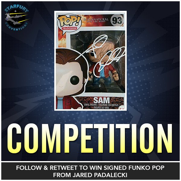 Great #competition for all fans of #Supernatural

We're giving away a <a href="/OriginalFunko/">Funko</a> of Sam Winchester signed by <a href="/jarpad/">Jared Padalecki</a>!

For an opportunity to win this #pize, simply follow us and retweet this post!

Good Luck! Winner will be chosen on Sunday.

#JaredPadalecki #Funko #FunkoPop