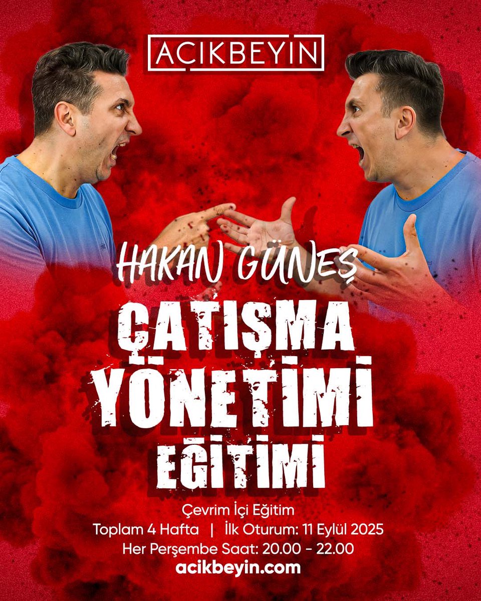 AcikBeyinEgitim's tweet image. Çatışma Yönetimi Eğitimi-11.09.25
Detaylı bilgi ve kayıt:
acikbeyin.com/egitim/catisma…