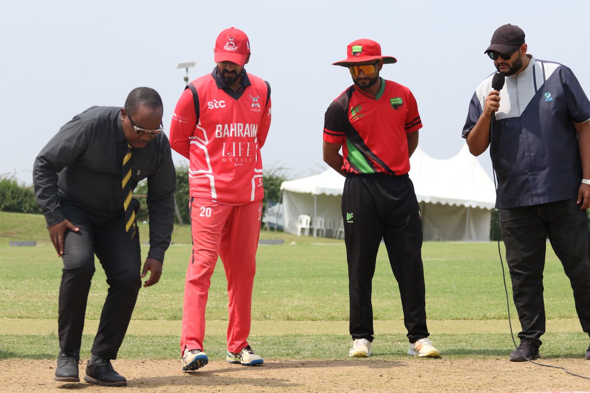 RwandaCricket's tweet image. Matchday 6 – Afternoon
Malawi won the toss and elected to bat first against Bahrain.
#TriNationsSeries2025
@bahraincricket
@cricketmalawi