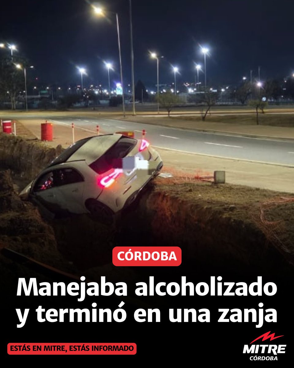🚒 Esta madrugada se produjo un siniestro vial en calle Dionisio Papin S/N, en barrio Chateau Carreras, donde un adolescente de 17 años perdió el control del vehículo que conducía, un Mercedes Benz, y cayó en una zanja de casi dos metros.
🏥 El joven resultó ileso.