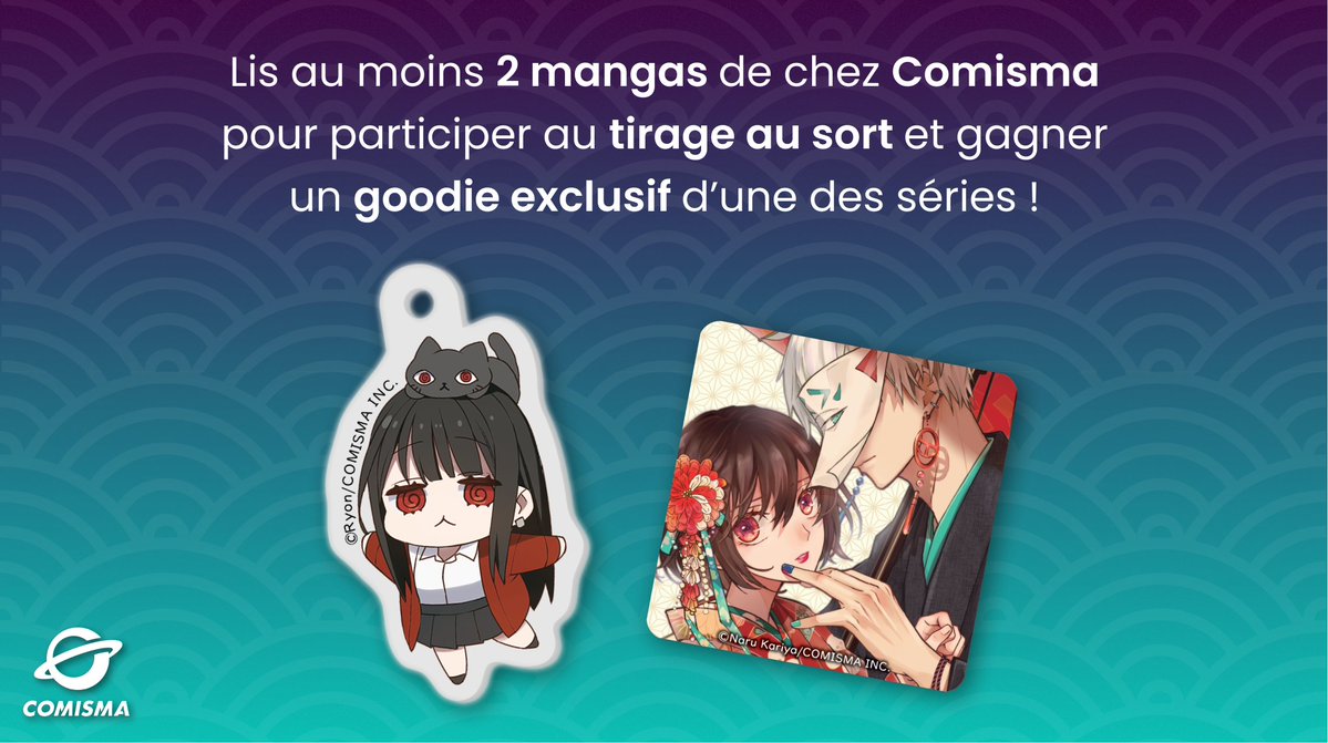 CHALLENGE D'ÉTÉ ☀️

Emmène Mangas.io avec toi en vacances et participe à notre challenge lecture avec Comisma !

Comment participer ?
1. Connecte-toi sur l'app
2. Lis au moins 2 séries parmi celles du challenge
3. Et… c’est tout ! Tu participes automatiquement au