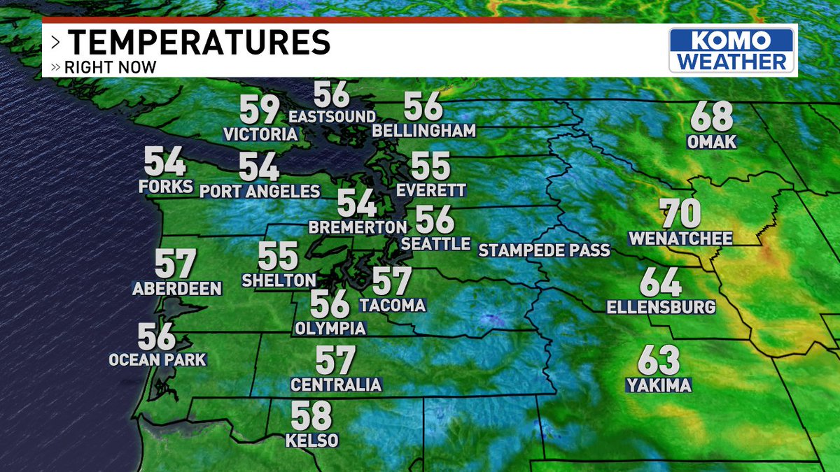 GWaldenWeather's tweet image. Friday is here!
We get a pushy marine push today. The low clouds were already settled in over Seattle by 3 am. They'll be stubborn today, too, more so than yesterday. Then, gradually, day by day, the morning clouds become less obtrusive and clear earlier 'til Monday. #WAWX