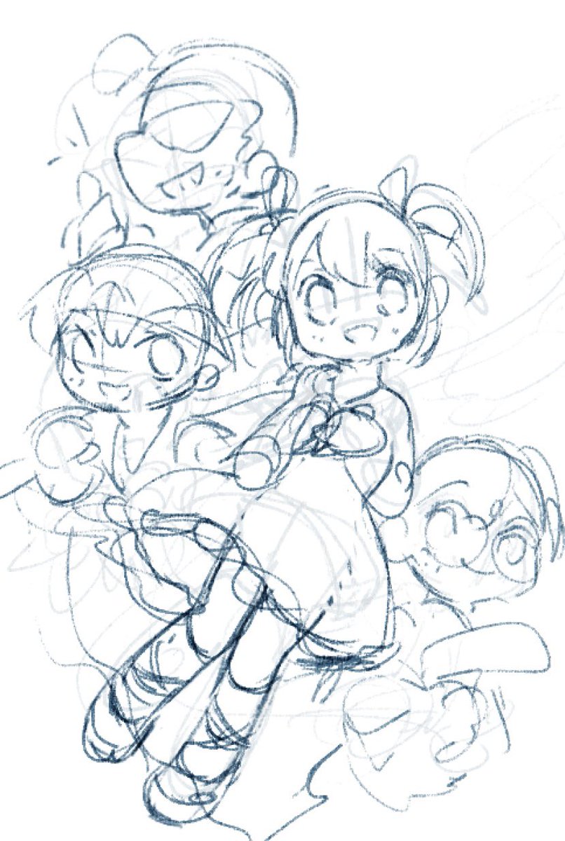ankomoti_2's tweet image. 構図ラフチラッと
まだ線画もまだなのに27日までに完成させる事出来るのでしょうか？…頑張ります😌