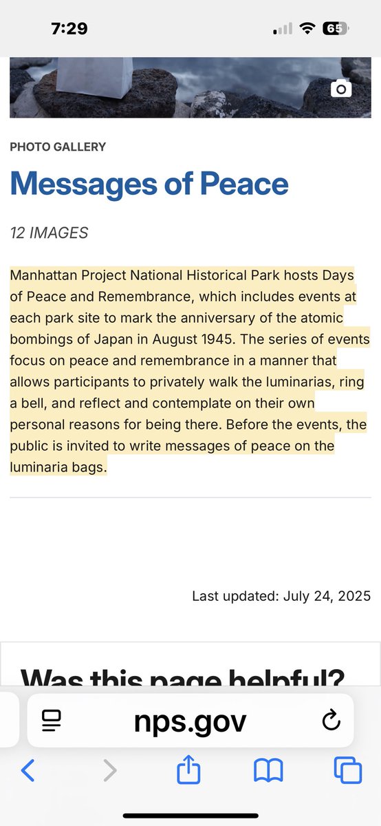 HD4safety_USAF's tweet photo. @CoreyWriting @fyrevomit You can check with the National Park Service for their activities related to the bomb. 2025 Messages of Peace. Day of Peace and Remembrance August 6, 2025. #NPS #NHPS https://t.co/ff5DkKksrb