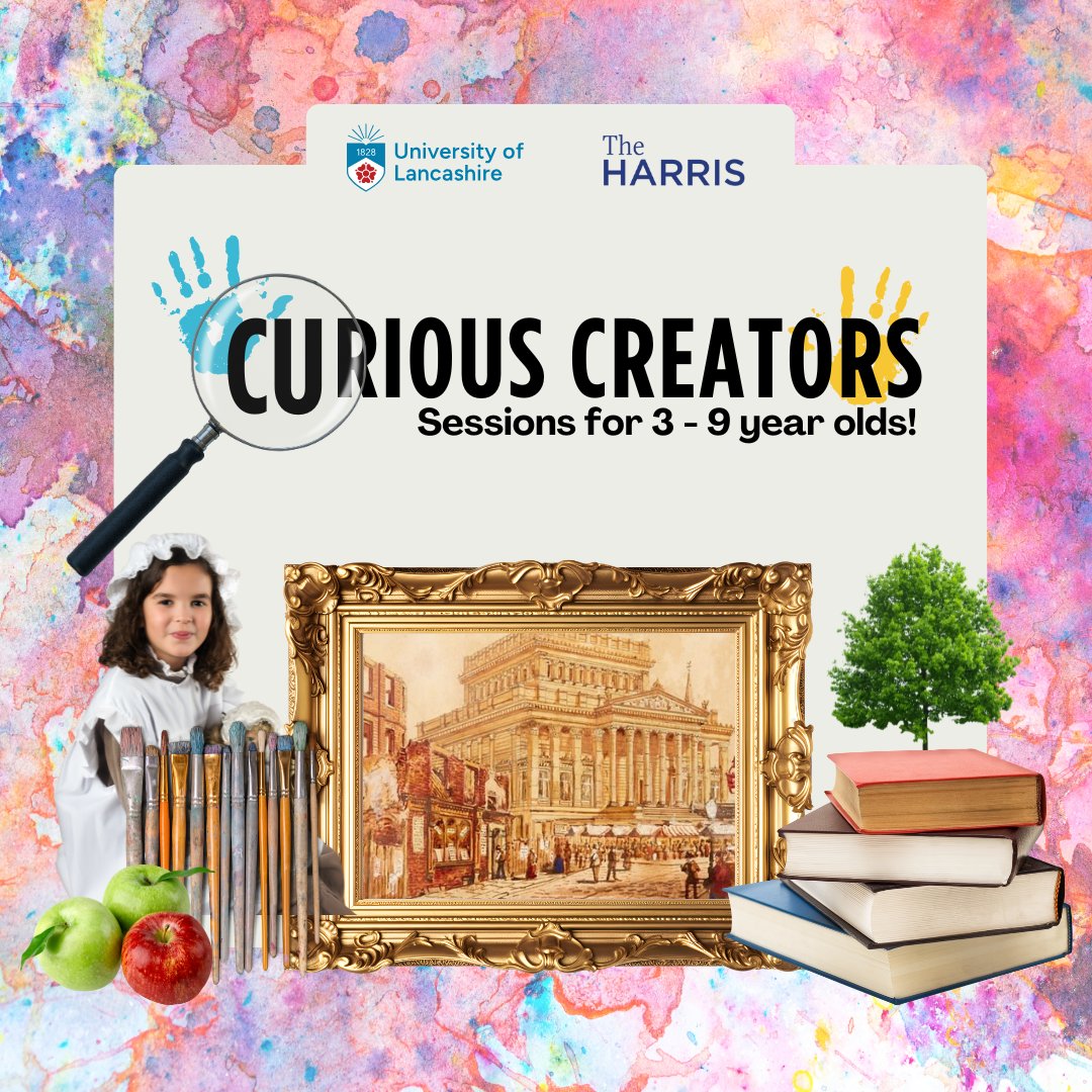 HarrisPreston's tweet image. 🎨 Come along to a Curious Creators session this July in Preston!
📌 Mon, 28 July | Savick Library | 1pm - 3pm
🖌️ Featuring drop-in activities being run by staff and volunteers from @Uni_Lancashire and The Harris. Children must be accompanied by a responsible adult.