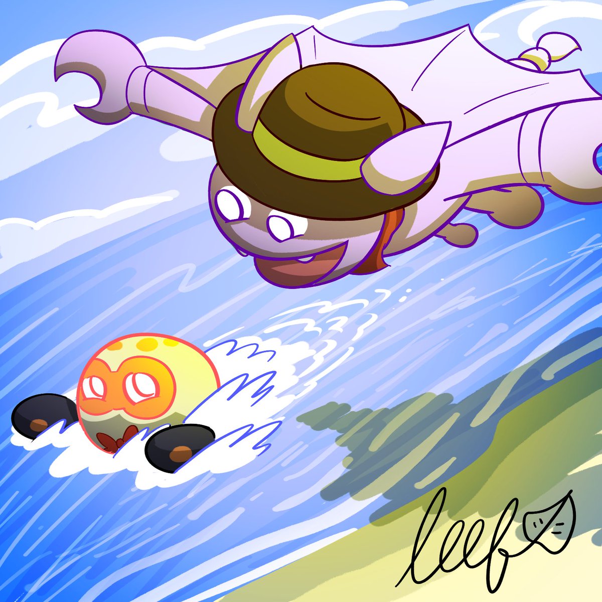 Somerandomguyn2's tweet image. Attack for nathanielb258.bsky.social !
Trying a sort of different style today!
#art #pokemonart #artfight #gligar #clobbopus