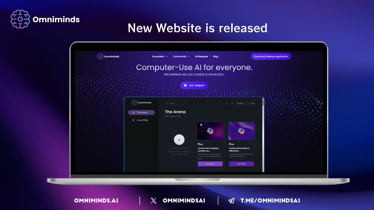 omnimindsai's tweet image. 🌐 FRESH NEW WEBSITE IS LIVE!
Our completely redesigned website just launched with a fresh new look that perfectly captures our design language and brand! 🚀
What's new:
- Clean, modern design aligned with our vision
- Complete platform overview
- How Computer Use Agents work
-…