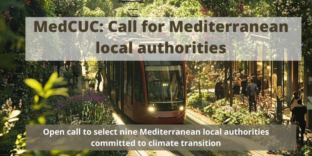 MedCities's tweet image. ❗️DEADLINE EXTENDED until Sunday 24 August❗️
🌿 As part of #MedCUC, MedCities has launched a call for applications to select 9 #Mediterranean local authorities committed to climate transition🌿. Submission only online➡️bit.ly/MedCUCcall
More ℹ️ medcities.org/project/medcuc/