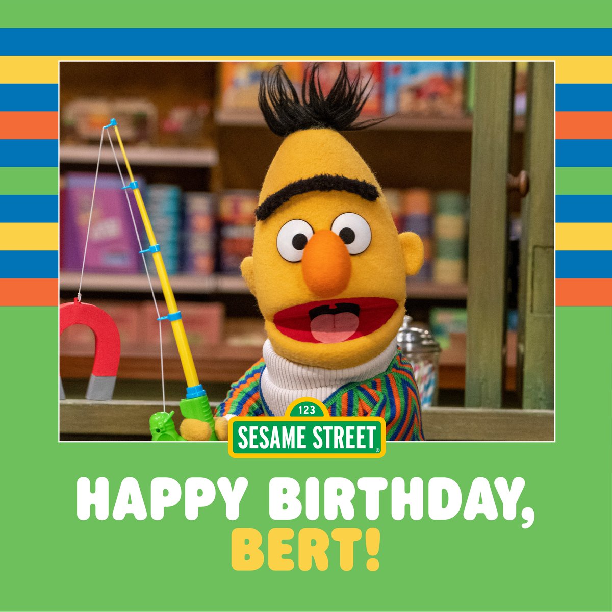 Happy BERT-day to our friend @BertSesame! We hope your day is packed with paper clips, oatmeal, bottle caps, and everything else that brings you joy! 💛🖇️🎂🥣