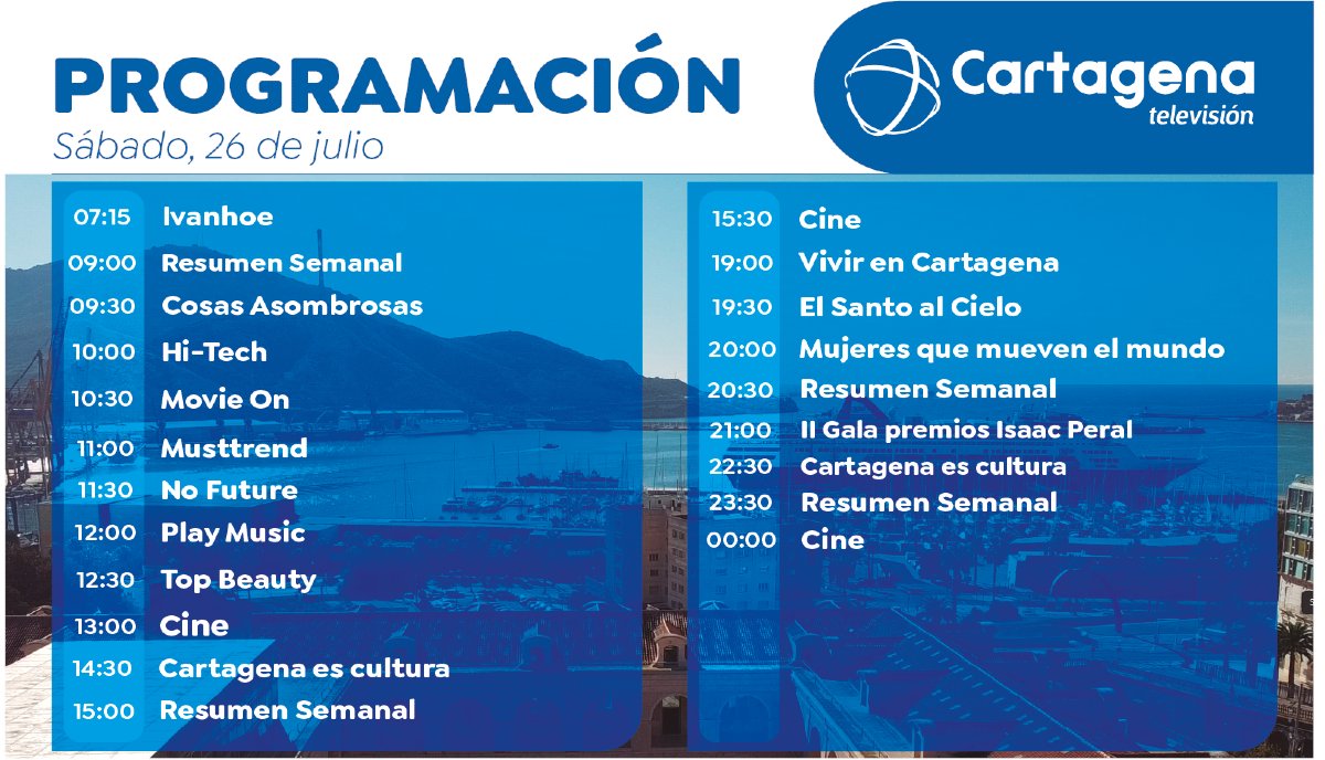 ⏰ PROGRAMACIÓN SÁBADO 26 DE JULIO