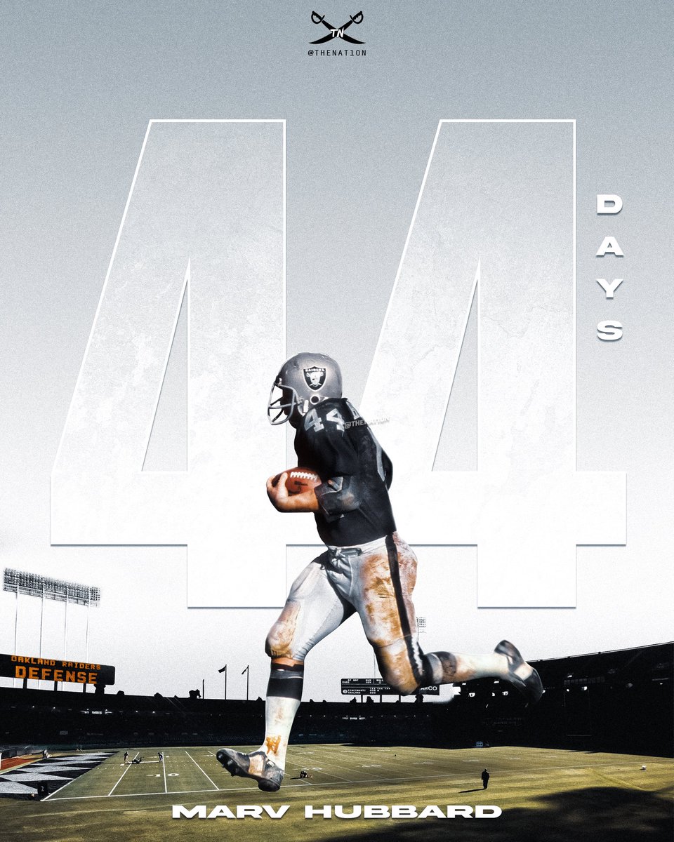 TheNAT1ON_'s tweet image. Super old school, Marv Hubbard played 7 seasons in Oakland and is 6th all time in rushing yards in team history.
44 days until week 1
