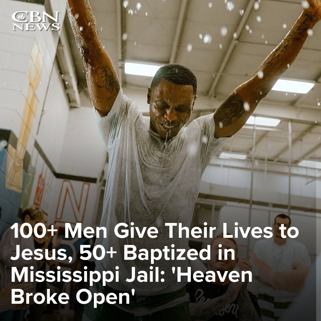 Hundreds of prison inmates at a Mississippi correctional facility praised Jesus and were touched by "the presence of God" earlier this month. As a result, more than 100 incarcerated men gave their lives to Jesus, and more than 50 took part in a spontaneous water baptism, a