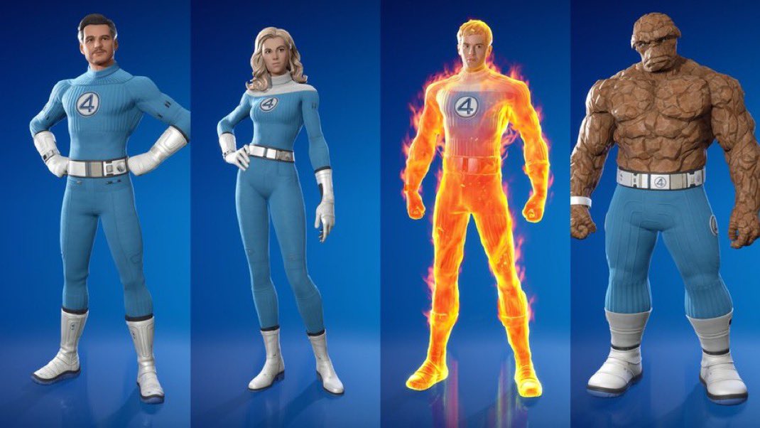 FortnitePV2's tweet image. The Fantastic Four skins are in the Fortnite Item Shop tonight!
If you’d like a chance to be gifted or given a V-Bucks code to get them then please like this tweet and reply right now.