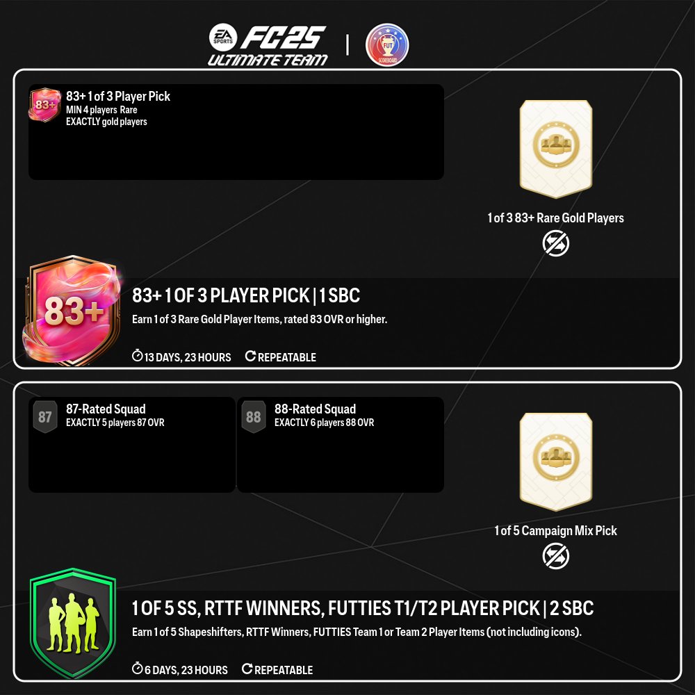 Fut_scoreboard's tweet image. 🧩 4 NEW SBC ADDED 🧩