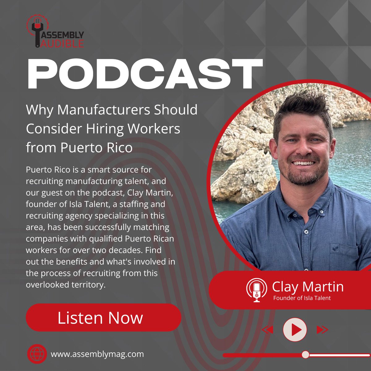 🔊 New ASSEMBLY Audible podcast! 🌴

Listen here 👉 assemblymag.com/media/podcasts…

#PuertoRico #manufacturing #recruiting #workforce