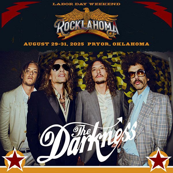 UltimateFests's tweet image. English hard rock band formed in Lowestoft in 2000, @thedarkness came to prominence with the release of their debut album, Permission to Land, in 2003 and now this summer they will cross the pond to play @rocklahoma festival on Friday 29th August!