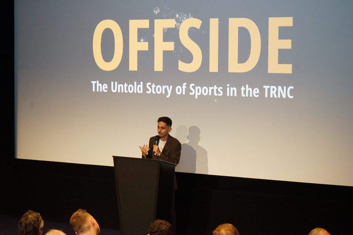TC_LondraBE's tweet image. Kıbrıs Türkü’nün ambargolar yüzünden spor alanında verdiği mücadeleyi anlatan “Offside” belgeselinin galasındaydık
Attended the premiere of “Offside: The Untold Story of Sports in the TRNC”, a moving documentary on Turkish Cypriots’ struggle in sports under embargoes @FFNCyprus