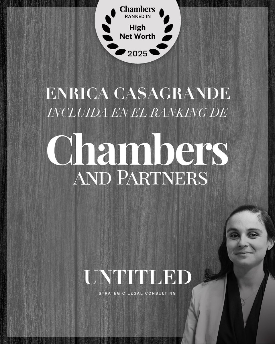 UntitledLegal's tweet image. Es un orgullo contarles que dos de nuestros socios, Martín Litwak y Enrica Casagrande, fueron incluidos en el prestigioso ranking @ChambersGuides en la categoría Hight Net Worth.
Al igual que en 2024, @MartinLitwak, CEO y fundador de UNTITLED, vuelve a posicionarse dentro del…