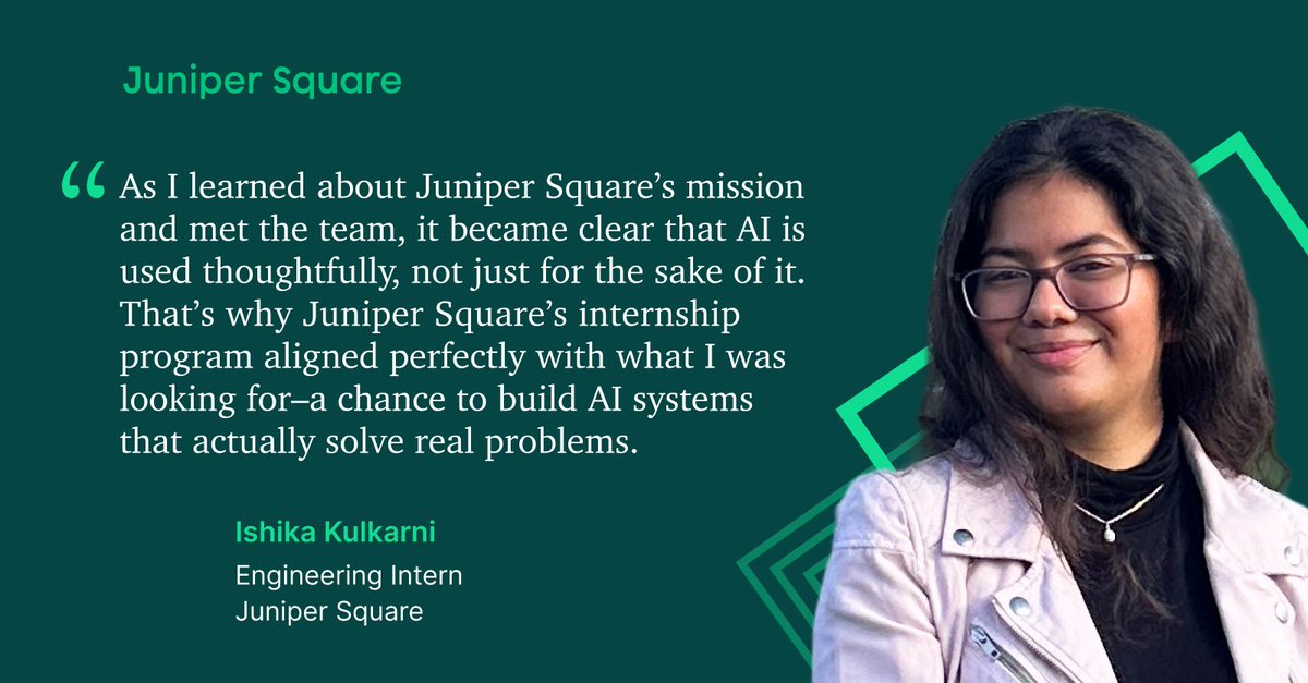 Meet Ishika Kulkarni, one of Juniper Square’s master-level AI engineering interns for the summer!