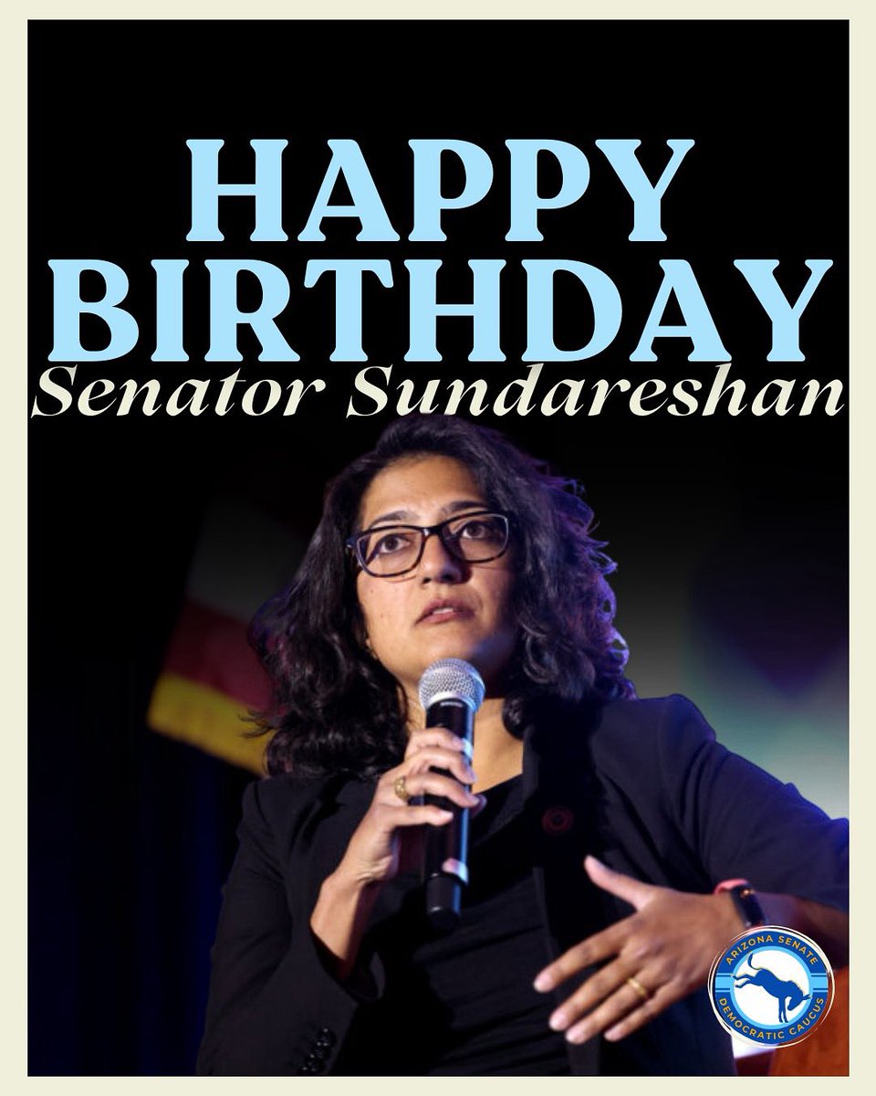 Happy birthday, Leader Sundareshan! 🥳🩵 Thank you for all your hard work as our Leader and for your dedication to creating a welcoming and safe environment for all Arizonans!