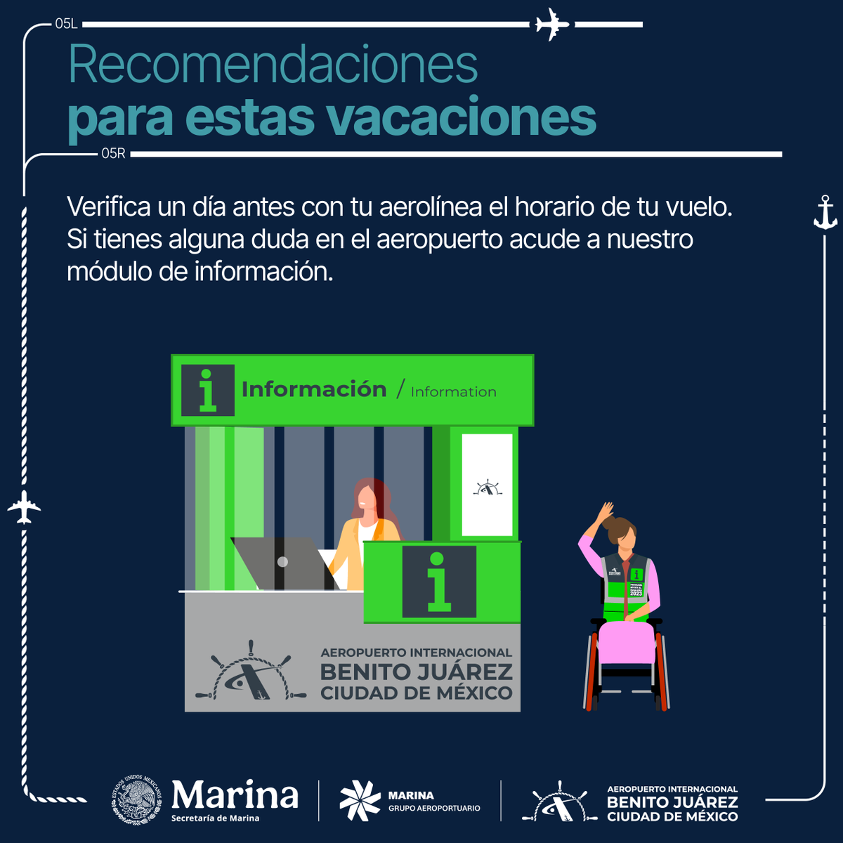 AICM_mx's tweet image. Estamos remodelando el #ArptoBJ para que disfrutes más desde el primer paso. ¿A dónde vuelas estas vacaciones? #Aeropuerto #BenitoJuárez
@SEMAR_mx ⚓ @aeropuertos_GAM ✈️