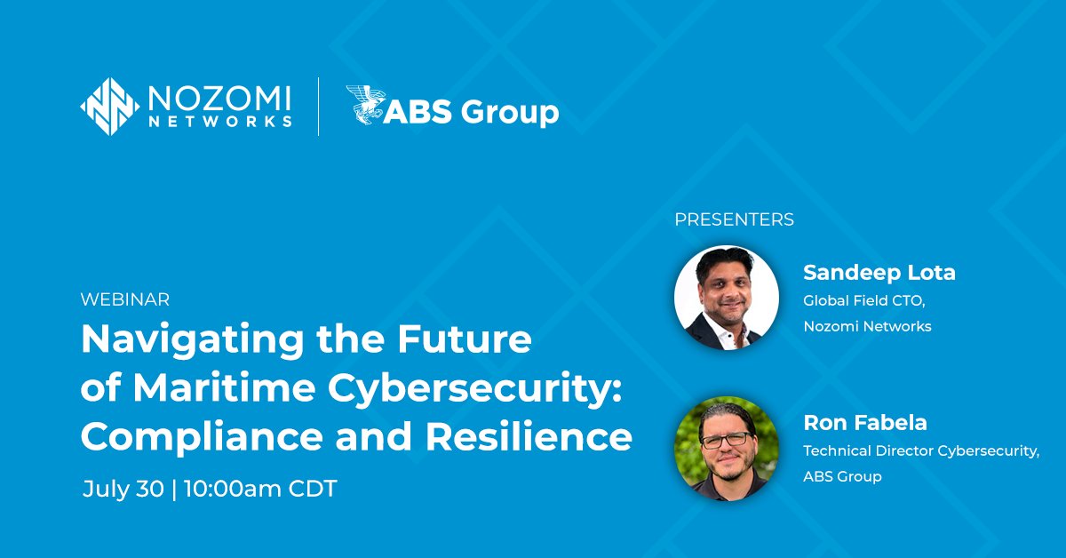 Maritime operators are under growing pressure to strengthen cybersecurity and stay ahead of evolving MTSA regulations.

Join Nozomi Networks and <a href="/_ABSGroup/">ABS Group</a> on July 30 for a webinar to learn how to reduce cyber risk and strengthen resilience.

Register 👉 ow.ly/5XyY50Wul4G