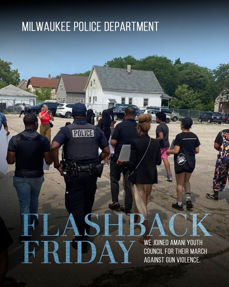 MilwaukeePolice's tweet image. #FlashbackFriday: Last year, #MPD District 5 joined Amani Youth Council for their March Against #GunViolence.
Join us at this year’s march on July 30 to honor our fallen brother in blue, #Officer Kendall Corder.
Explore our events:
💙 mkepolice.com/news-events
#Police #MKEMPD