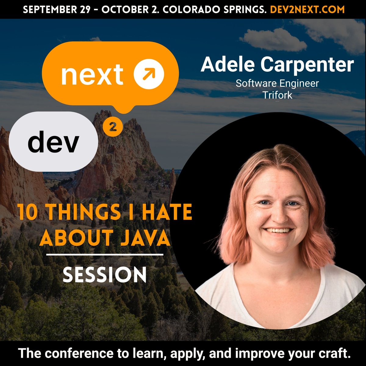 dev2next's tweet image. Java: clunky, verbose…& still everywhere. Join @iam_carpenter at dev2next for a fun honest talk that dives into the quirks, the history, and the love/hate relationship devs have with Java ☕
dev2next.com/speaker/6dacf4…
🎟️ dev2next.com
🚀Code JOIN-ADELEC-50OFF = discount