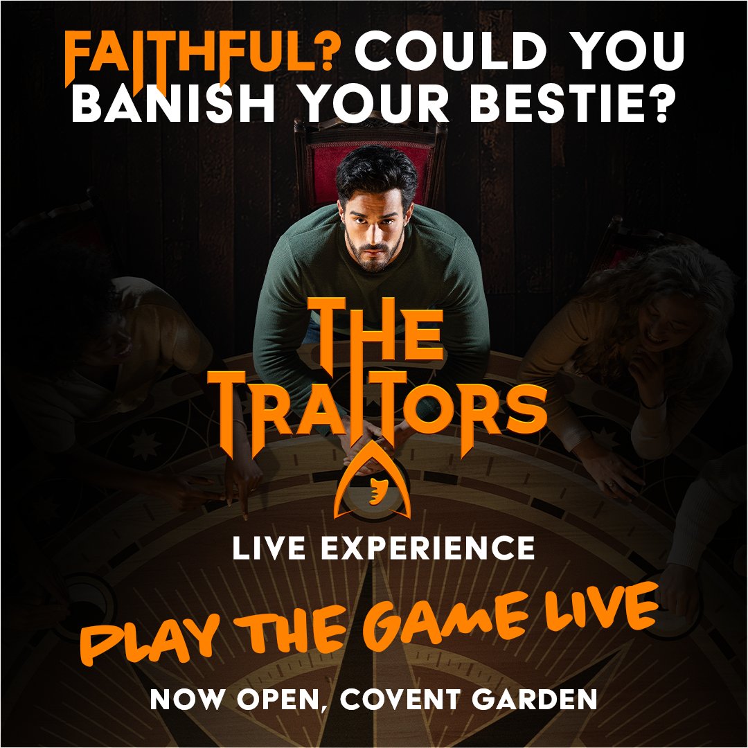 LiveNationUK's tweet image. .@the_traitors_ Live Experience has now opened its doors! So grab your fellow faithfuls/traitors and book tickets now ✨
Secure yours 👉 livenation.uk/OUPe50WvkUT