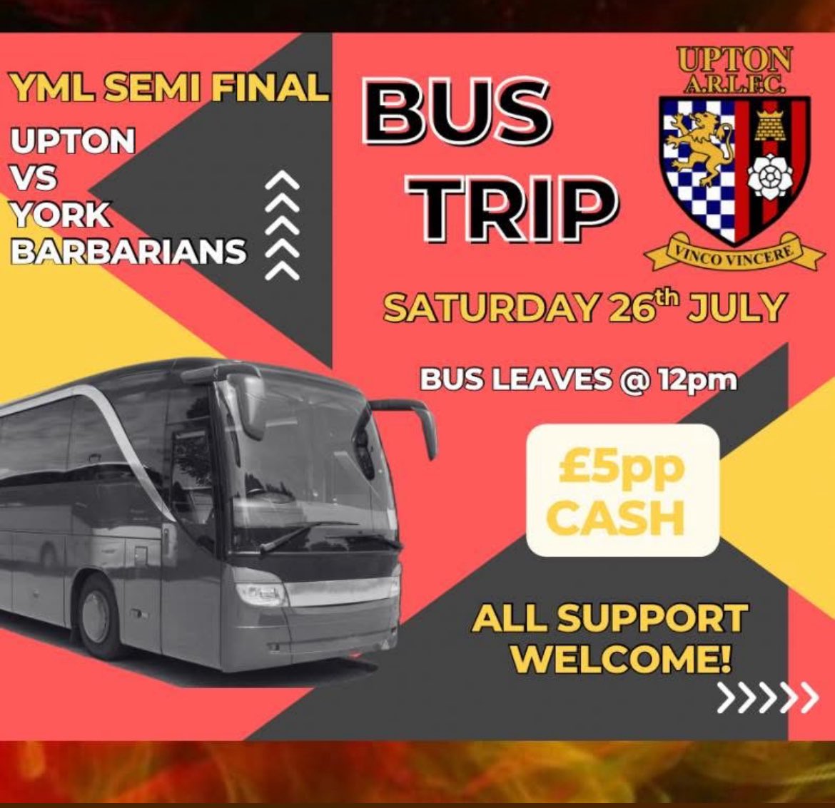 We <a href="/UptonARLFC/">Upton ARLFC</a> are on a bus trip this Saturday