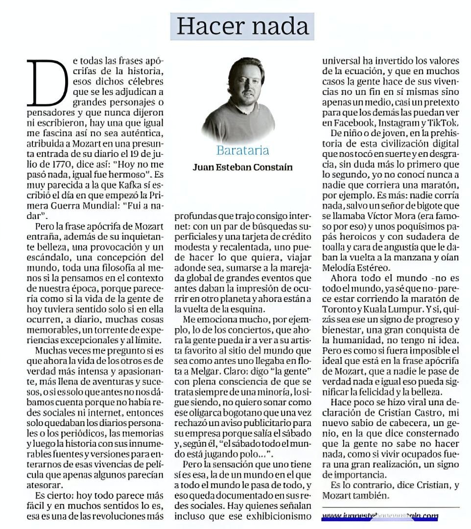 Hoy en papel, o casi, la columna de ayer: la pego aquí porque si no, es como si no la hubiera escrito.