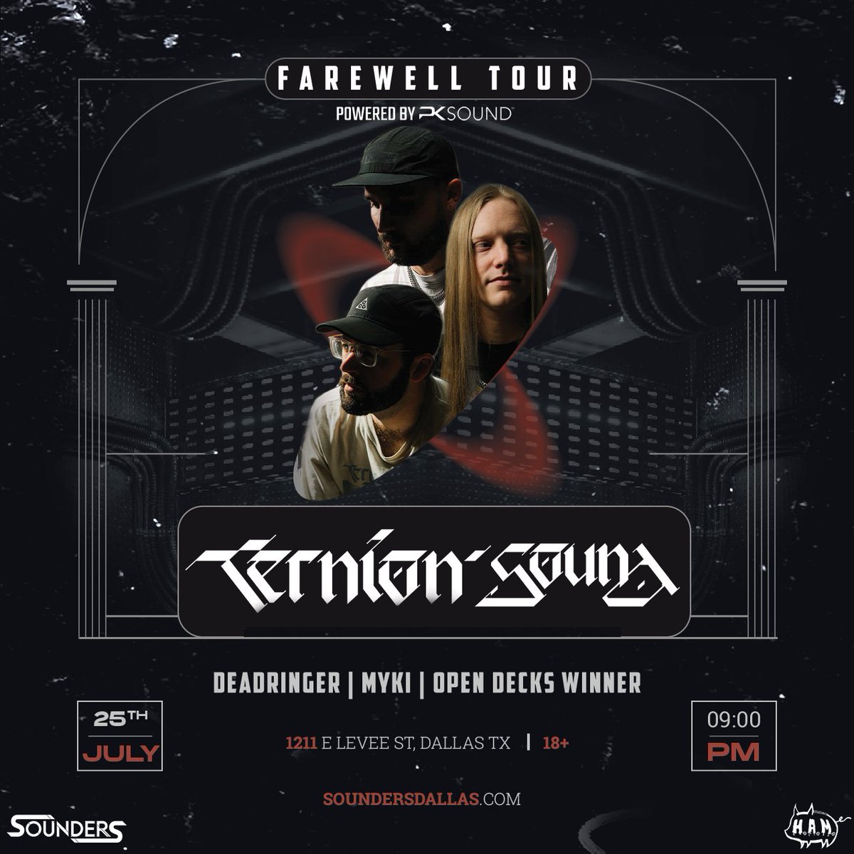 HAM_Promotions's tweet image. TONIGHT the Dallas dubstep community is taking over Sounders for Ternion Sound's Farewell Tour!
Doors open at 9pm - see you soon 👀
SoundersDallas.com 🎫