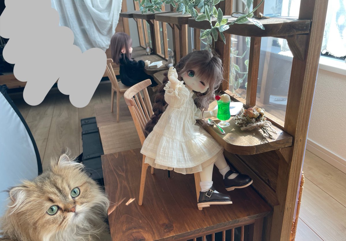 corner33333's tweet photo. 喫茶店風スペースだいぶ突貫工事でつくった😌 https://t.co/8sooSZlG23