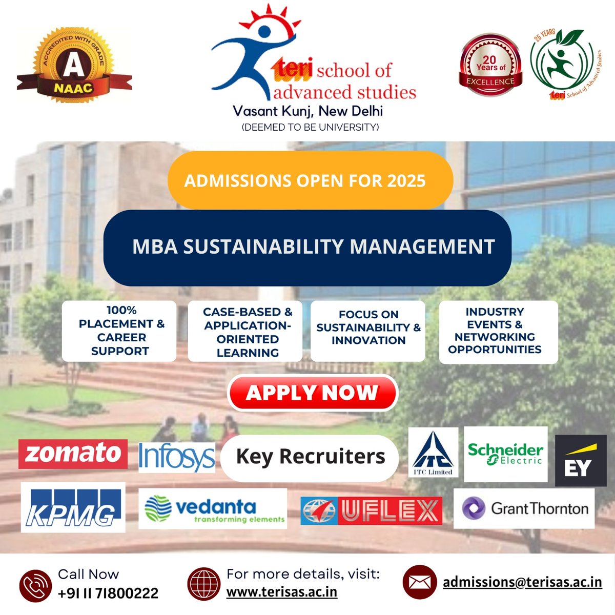 TERI School of Advanced Studies (@terischool) on Twitter photo ๐
Admissions are open for 2025 โ Apply Now!
๐ Call: +91 11 71800222
๐ Visit: terisas.ac.in
๐ง Email: admissions@terisas.ac.in ๐
Admissions are open for 2025 โ Apply Now!
๐ Call: +91 11 71800222
๐ Visit: terisas.ac.in
๐ง Email: admissions@terisas.ac.in
