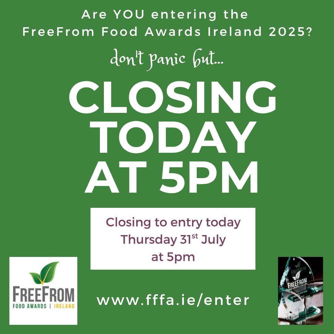 We are closing to entry today. Don't miss out. Enter now... fffa.ie/entry
