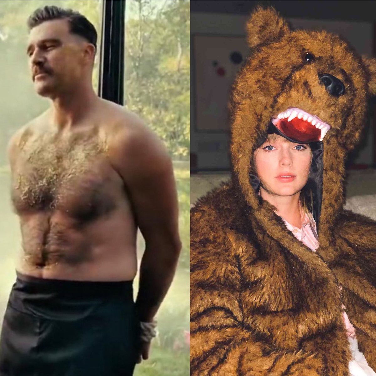 rlbaber22's tweet image. I haven’t watched the movie yet but did see this clip and yes, that’s honey on his chest.😂