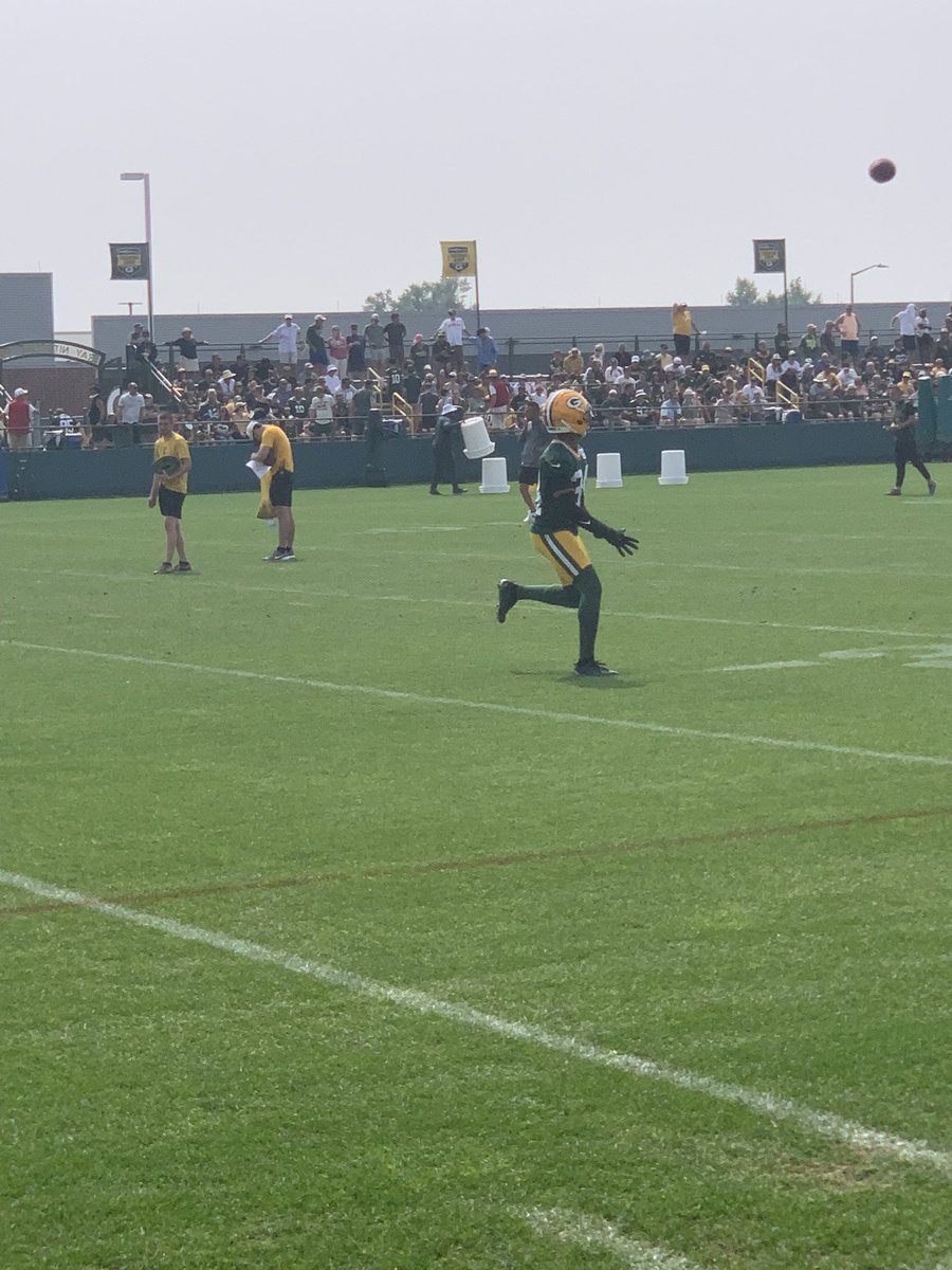 Kalen King going through drills.