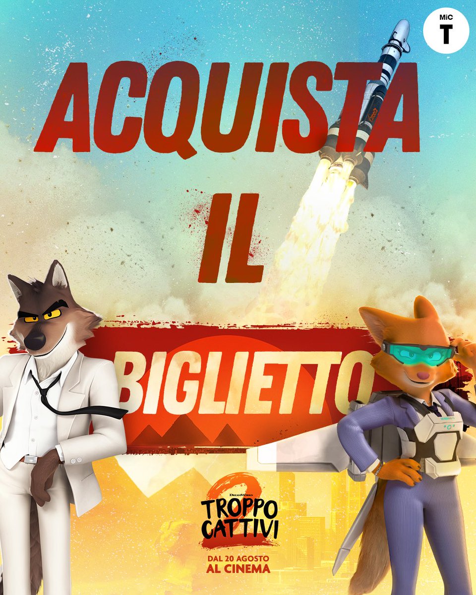 Fatti furbo 🦊 e metti le ZAMPE sui biglietti di #TroppoCattiviIlFilm 😎🐾 🎟️
Dal 20 agosto al cinema.