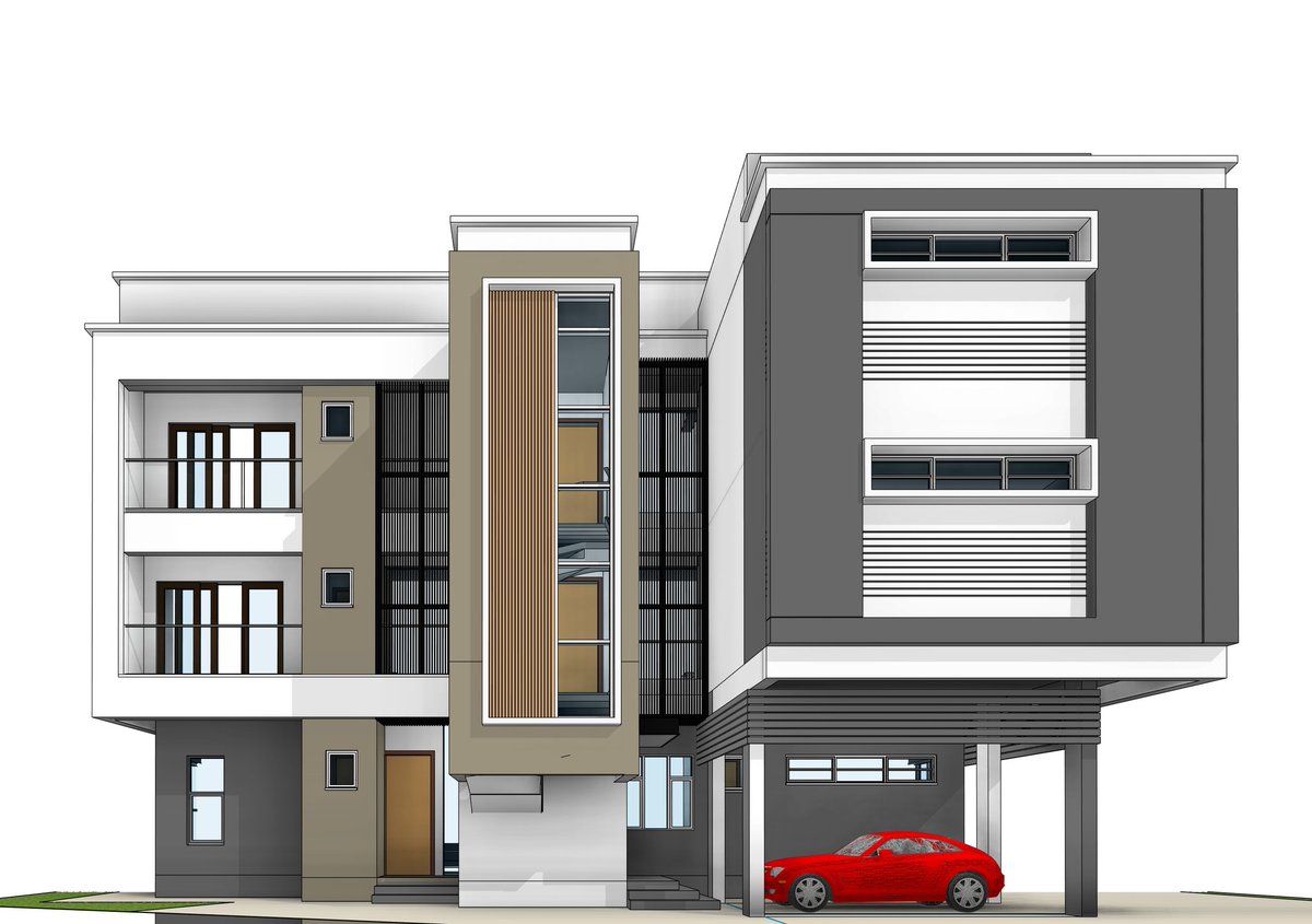 therealfunsho's tweet photo. Bold forms. Clean lines. Visual balance.

📐 Modeled in Revit
🚗 Details matter — even down to the red coupe.

#RevitDesign #ArchitecturalVisualization #ModernFacade #3DArchitecture #DigitalDesign #RevitArchitecture #UrbanElegance #ContemporaryDesign #ArchSketch https://t.co/XOK6zcfjQz