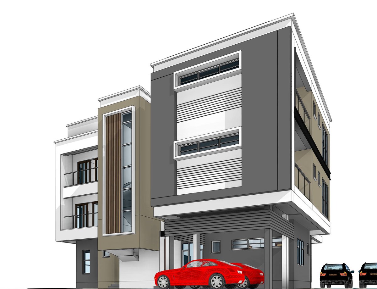therealfunsho's tweet photo. Bold forms. Clean lines. Visual balance.

📐 Modeled in Revit
🚗 Details matter — even down to the red coupe.

#RevitDesign #ArchitecturalVisualization #ModernFacade #3DArchitecture #DigitalDesign #RevitArchitecture #UrbanElegance #ContemporaryDesign #ArchSketch https://t.co/XOK6zcfjQz