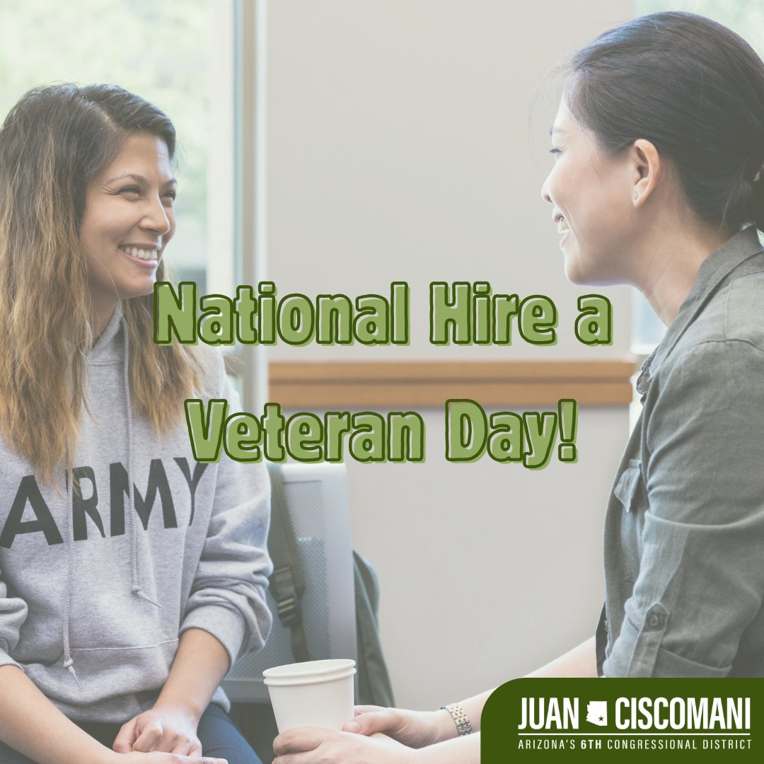 On National Hire a Veteran Day, I encourage our job creators to look to our veteran community—they're skilled, leaders, and ready to work—exactly what our employers need. America works best when our heroes come home to opportunity 🇺🇸