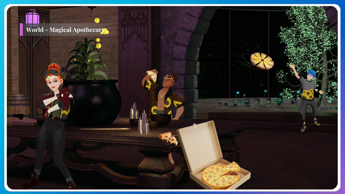 VIVERSEofficial's tweet image. Gaming session powered by potions... and pizza. 🍕✨
Explore Magical Apothecary and treat yourself to something magical today.
🔗Explore for 🆓 on any device → viverse.link/MagicalApothec…
#PizzaDay #MagicalApothecary #VIVERSE #FreeToPlay