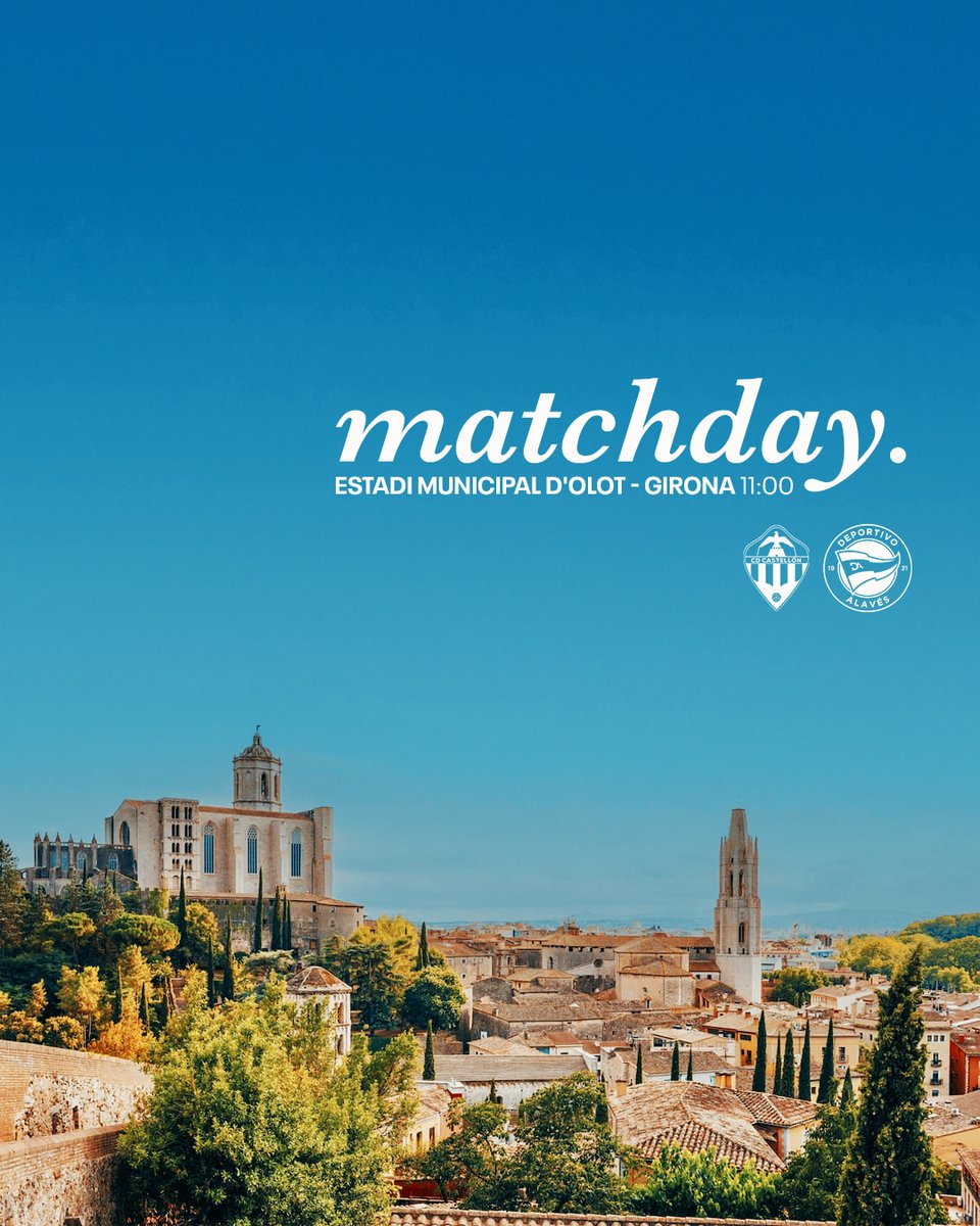 Deportivo Alavés (@alaves_eus) on Twitter photo ⚽ 𝐌𝐀𝐓𝐂𝐇𝐃𝐀𝐘! ⚽
Bigarrena, stage-ko lehena.
🏟️ Olot
⌚ 11:00
🆚 <a href="/CDCastellon/">CD Castellón</a>
📺 t.ly/Eb536
🤳 #CastellónAlavés
#PretemporadaDA
#PreseasonLALIGA
#GoazenGlorioso ⚪🔵 ⚽ 𝐌𝐀𝐓𝐂𝐇𝐃𝐀𝐘! ⚽
Bigarrena, stage-ko lehena.
🏟️ Olot
⌚ 11:00
🆚 <a href="/CDCastellon/">CD Castellón</a>
📺 t.ly/Eb536
🤳 #CastellónAlavés
#PretemporadaDA
#PreseasonLALIGA
#GoazenGlorioso ⚪🔵
