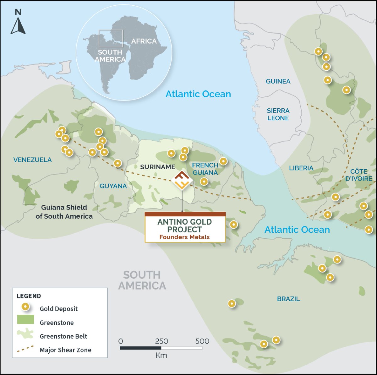 Did you know the Guiana Shield, which spans Guyana, Suriname, French Guiana and parts of Venezuela and Brazil, has a gold inventory of 110 million ounces, compared to the over 275 million ounces identified in West Africa? The majority of the Guiana Shield is significantly under