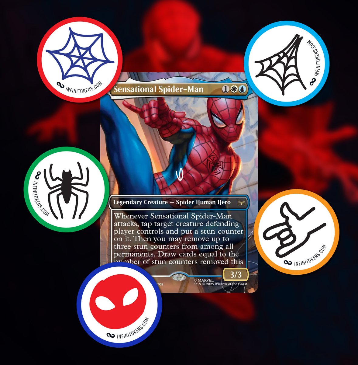 InfiniTokens's tweet image. What do you think of the new #MTGxSpiderMan cards?
With InfiniTokens, you can get creative with your stun counters!